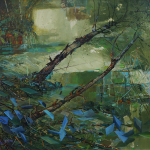 Grüne Strömung, 1995 / Öl/Leinwand / 85 x 70 cm
